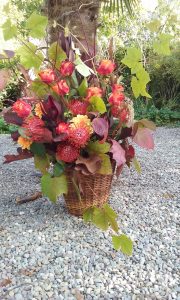 Autumn Flower Basket Arrangement