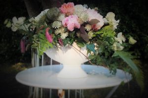 Urn flower arrangement civil ceremony Kilshane House