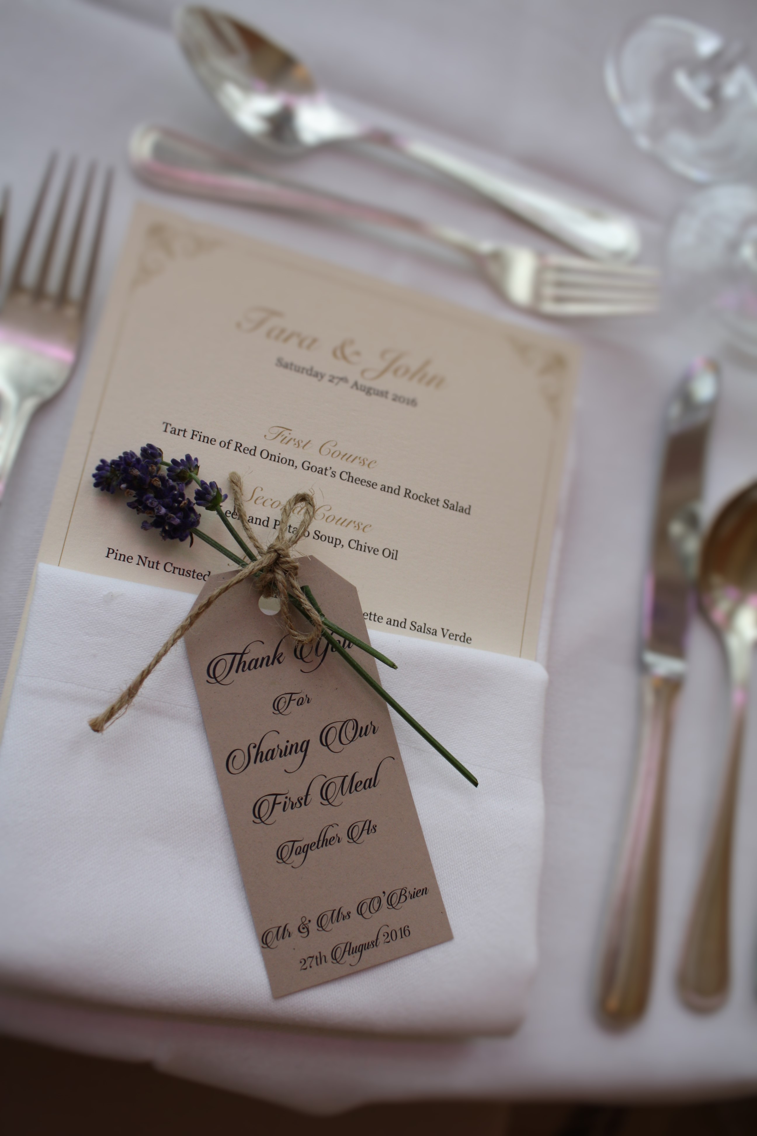 Lavender Place Setting Castlemartyr