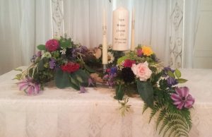Woodland wedding altar Springfort Hall