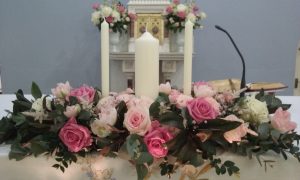 Pink and White Altar flowers